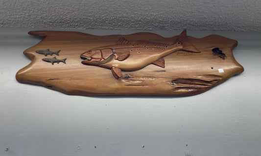 Large Wooden Mounted Redfish