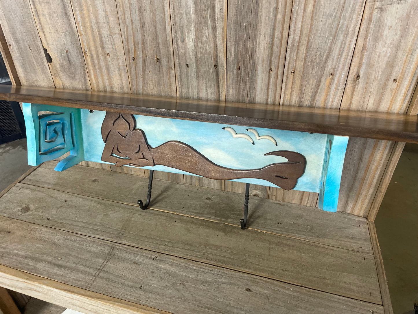 Mermaid Shelf Coat Rack