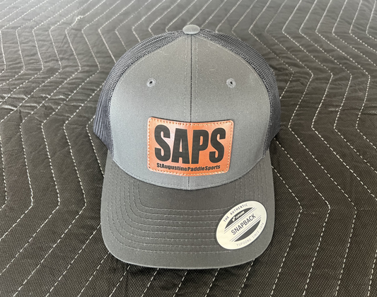 Leather Patch SAPS Hat - Grey/Black
