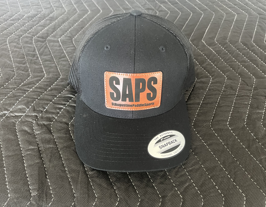 Leather Patch SAPS Hat - Black