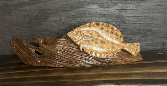 Hand Carved Miniature Flounder