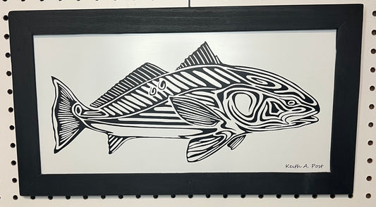 Framed Redfish 8"x16"in