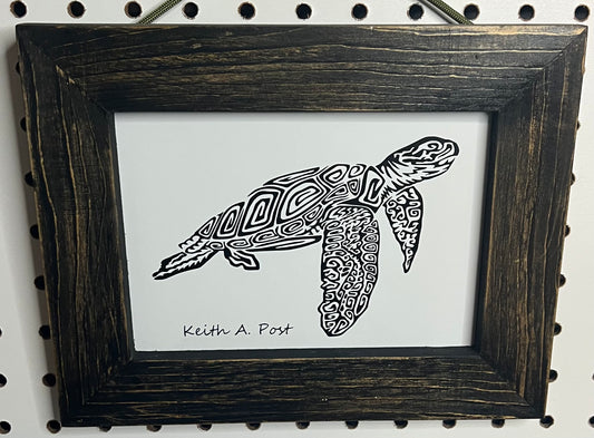 Framed Turtle 4"x6"in