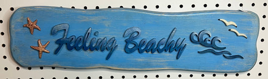 "Feeling Beachy" wood sign