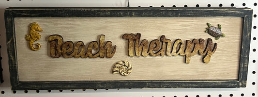 "Beach Therapy" wood sign